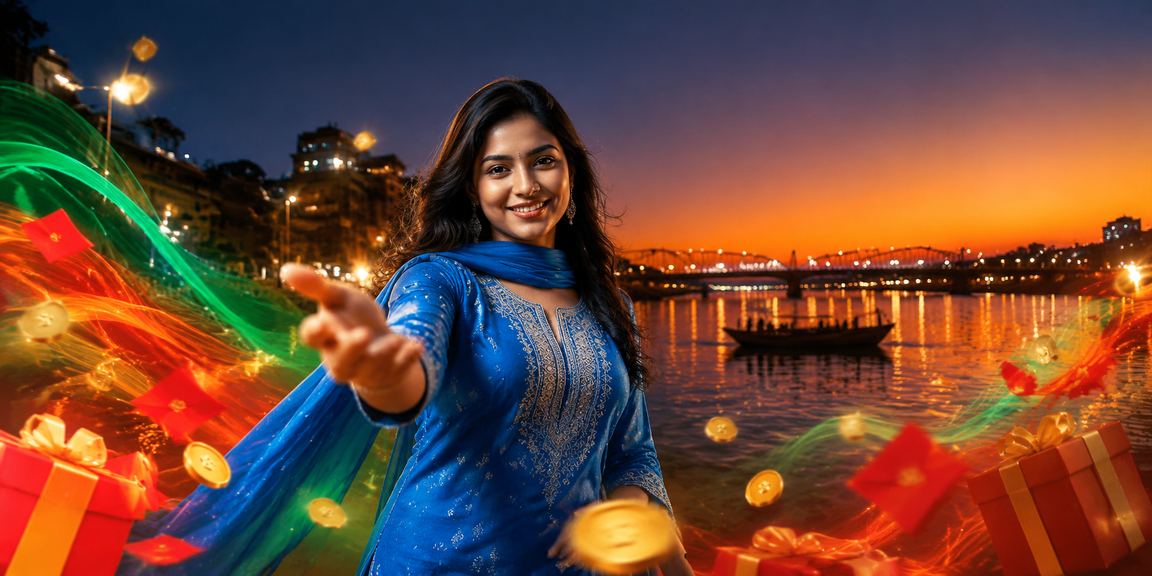 বগুড়ার সালোয়ার-কামিজ পরিহিত মডেলের হাতে nogot9 লটারি রেড এনভেলপ বোনাস